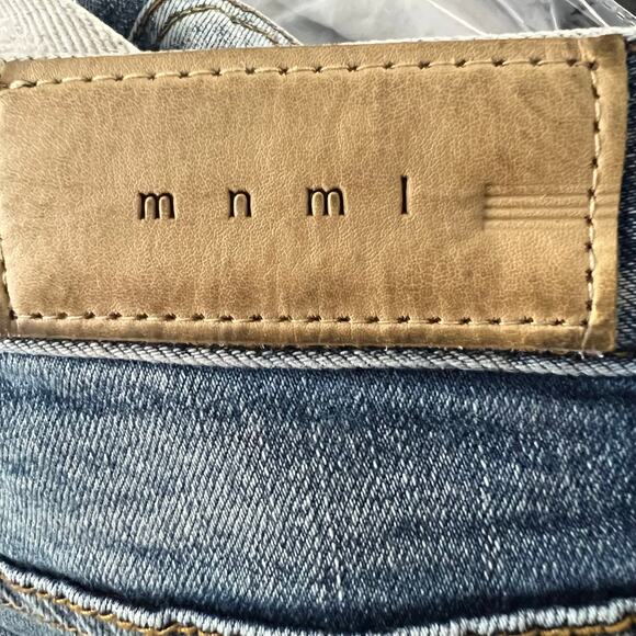 MNMI Men's Moto Style Button Fly Jeans 31 Tuxedo Stripes Indie Grunge Rockstar - Picture 6 of 6